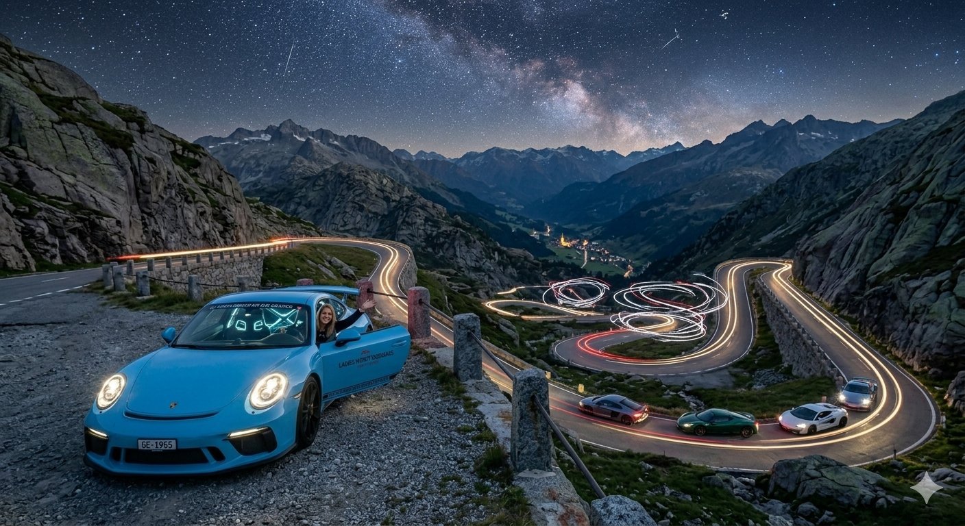 Ausfahrt unter dem Sternenhimmel am Bergpass